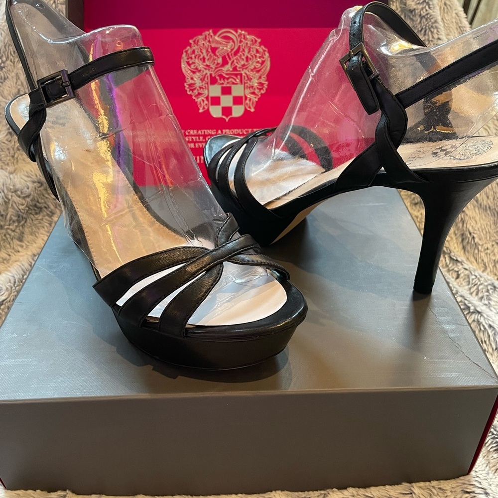 Vince Camuto Elegant Black Strappy Heels